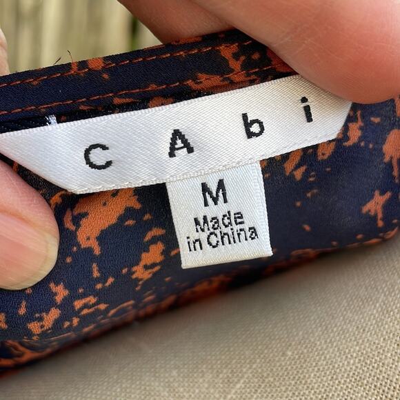 CAbi Snakeskin Print Orange Blue Wrap Long Sleeve Top  Women's Size Medium - Picture 9 of 9